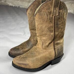 Cody James Western Boots Boys Size 2 Style 43034 Brown Leather Upper Cowboy